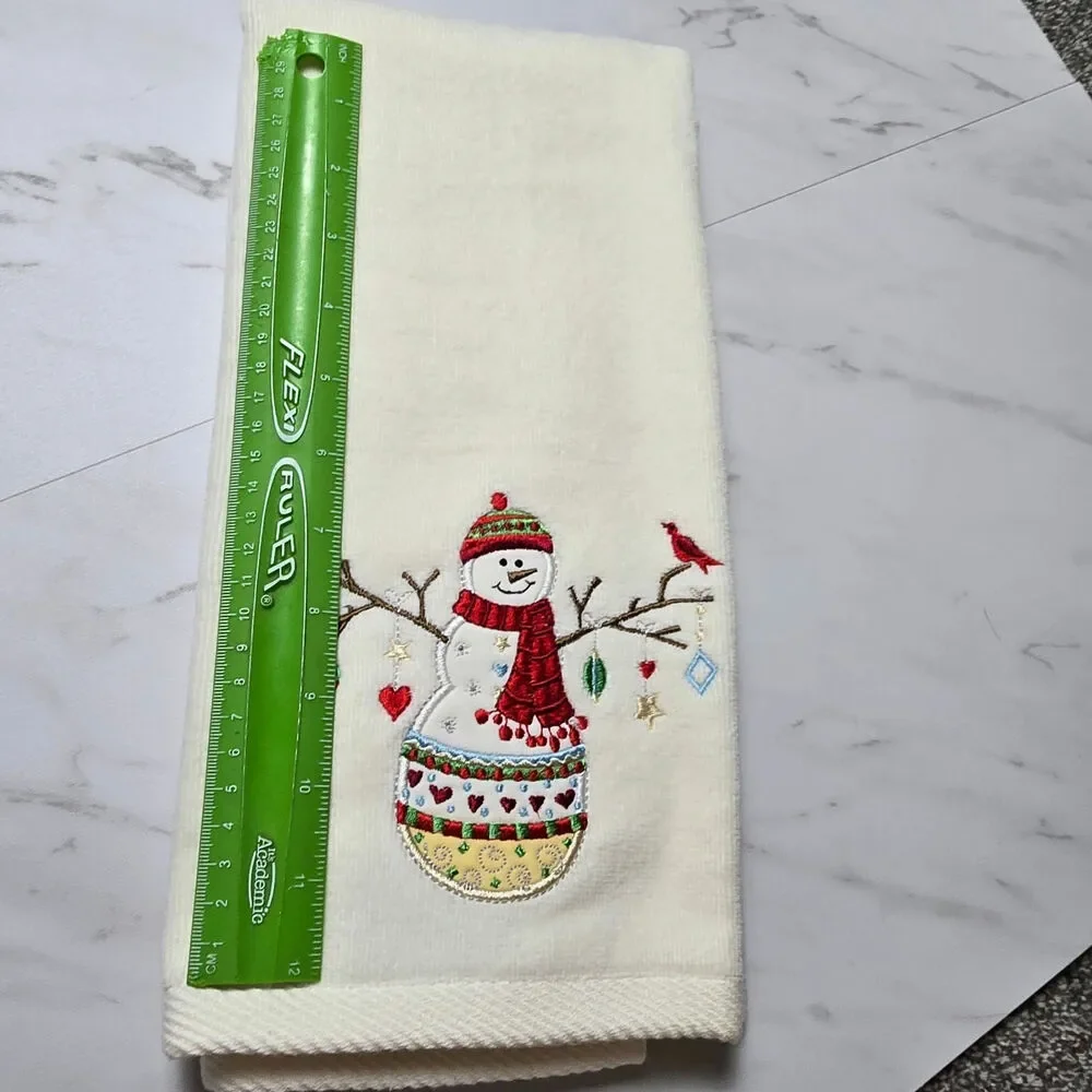 Vintage Snowman Jingle and Joy Christmas Hand Towel